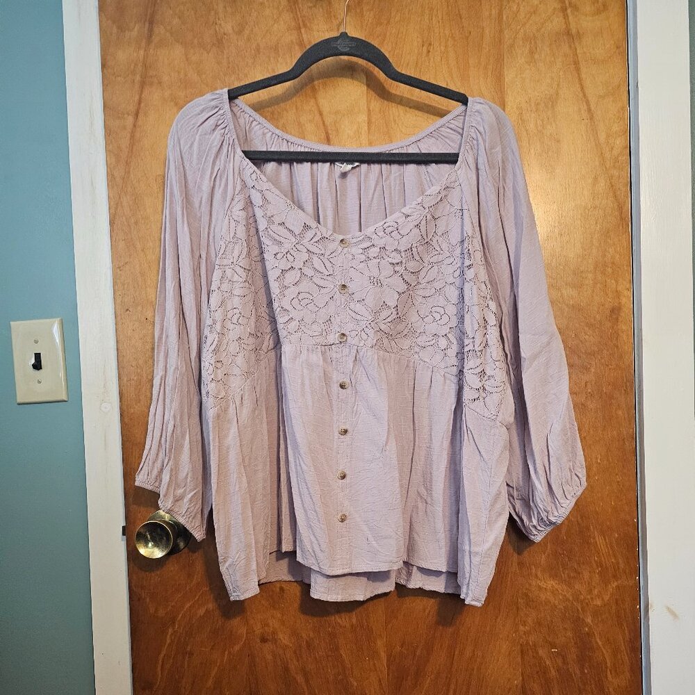 Maurices lavender lace blouse